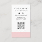 QR Code Hübsch Rosa Berufliche Schmuckstücke Verti Visitenkarte (Rückseite)