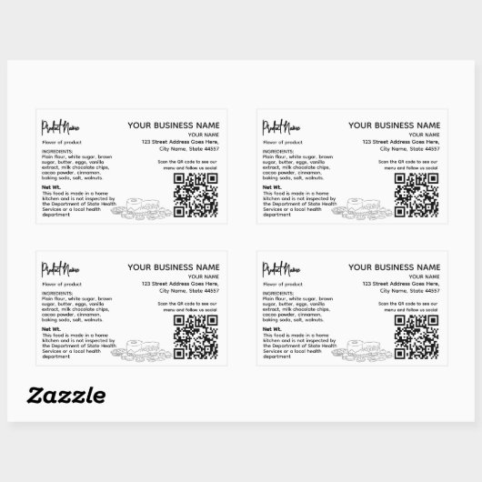 QR Code Hütte Gesetz Lebensmittelkennzeichnung Rechteckiger Aufkleber (Blatt)