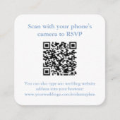 QR Code Hydrangea Ginger Jar Wappen Wedding RSVP Begleitkarte (Vorderseite)