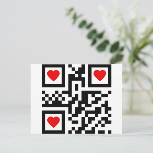 QR-Code-I-Liebe-Sie Postkarte (Stehend Vorderseite)