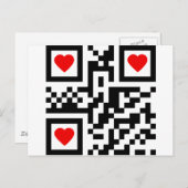 QR-Code-I-Liebe-Sie Postkarte (Vorne/Hinten)