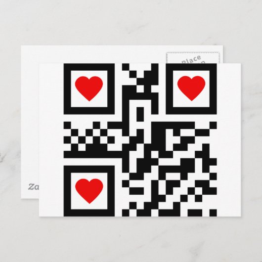 QR-Code-I-Liebe-Sie Postkarte (Vorne/Hinten)