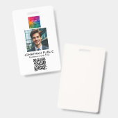 QR-Code-ID-Karte Mitarbeiter-Foto-Firmenlogo Ausweis (Vorder- & Rückseite)