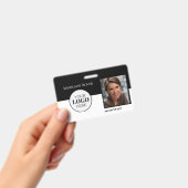 QR-Code-ID Schwarz-weißes Logo-Foto für Mitarbeite Ausweis (Handheld)