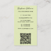 QR Code Ihr Beruf Grün Visitenkarte (Rückseite)