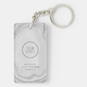 QR-Code Ihr Logo Business Berufliches Marketing Schlüsselanhänger (Rückseite)