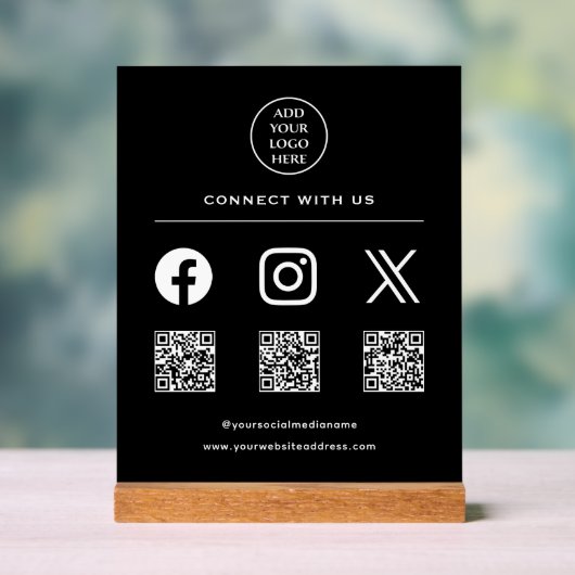 QR-Code Ihr Logo nach Prüfung Ich Verbindung mit u Acrylschild (Neutral)