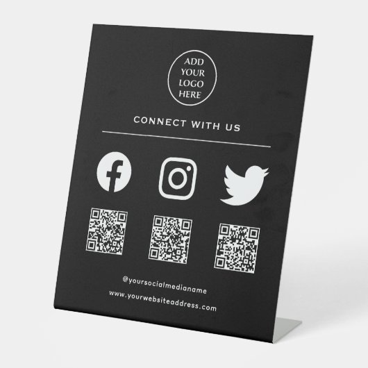 QR-Code Ihr Logo nach Prüfung Ich Verbindung mit u Sockelschild (Vorderseite)