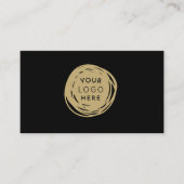 QR-Code Ihr Logo Schwarz Gold Visitenkarte (Vorderseite)