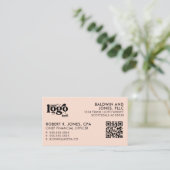 QR-Code Ihr Schlichtes weißes Logo Visitenkarte (Stehend Vorderseite)