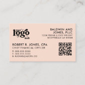 QR-Code Ihr Schlichtes weißes Logo Visitenkarte (Vorderseite)