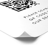 QR Code Ihr Sitzplatz wartet auf Hochzeitsstichtab Poster (Ecke)