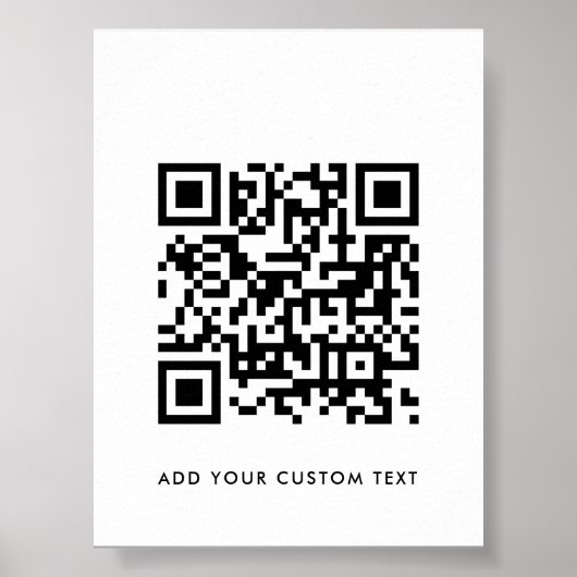 QR-Code | Ihr Text Minimalistisch einfach Poster (Vorne)