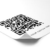 QR-Code | Ihr Text Minimalistisch einfach Poster (Ecke)