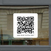 QR-Code | Ihr Text Minimalistisch leicht weiß Fensteraufkleber