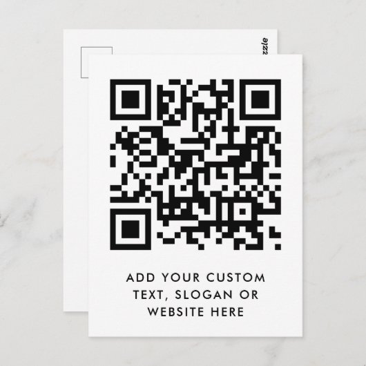 QR-Code | Ihr Text Minimalistisch sauber und einfa Postkarte (Vorne/Hinten)