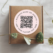 QR-Code | Ihr Text rot Rosa Modernes Minimalistisc Runder Aufkleber