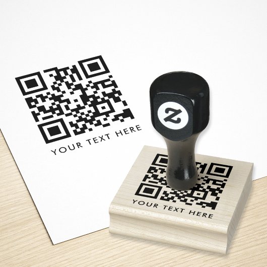 QR Code Ihr Text sauber Einfach Minimalistisch Gummistempel