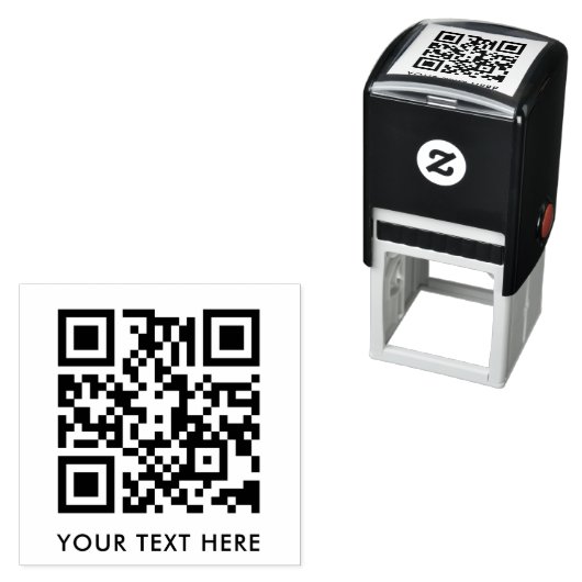 QR Code Ihr Text sauber Einfach Minimalistisch Permastempel (Beispiel)