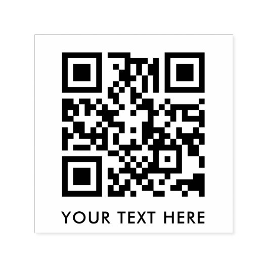 QR Code Ihr Text sauber Einfach Minimalistisch Permastempel (Design)