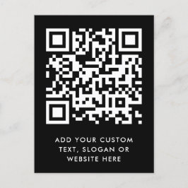 QR-Code | Ihr Text Schwarz Minimalistisch einfach Postkarte