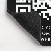 QR-Code | Ihr Text Schwarz Minimalistisch Mousepad (Ecke)