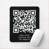 QR-Code | Ihr Text Schwarz Minimalistisch Mousepad (Mit Mouse)
