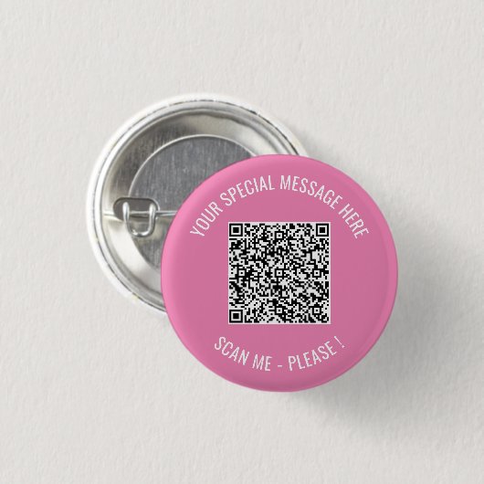 QR Code Ihre besondere Nachricht Modernes Überrasc Button (Vorne & Hinten)