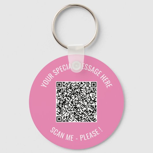 QR Code Ihre besondere Nachricht Modernes Überrasc Schlüsselanhänger (Vorderseite)