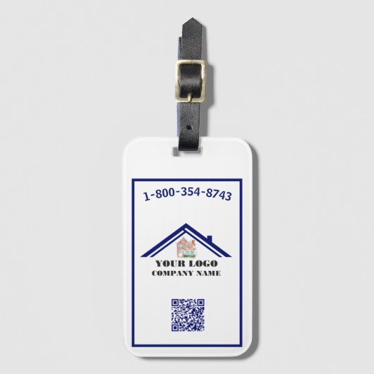 QR-Code Ihres Unternehmens Gepäckanhänger (Vorderseite Vertikal)