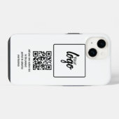 QR-Code Ihres Unternehmens und Text iPhone Hülle (Rückseite (Horizontal))