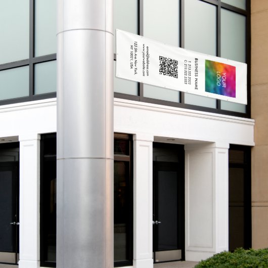 QR-Code Ihres Unternehmens - Vertikal im Freien Banner (Äußeres Gebäude)