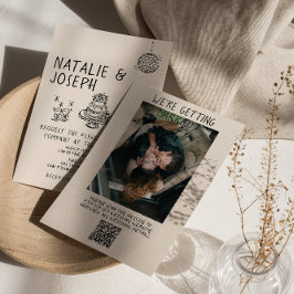 QR-Code Illustriert handgeschriebenes Cake-Foto Ho Einladung