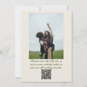 QR Code Illustrierte handgezeichnete Foto Hochzeit Einladung (Rückseite)