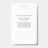 QR-Code-Impfnummer des Fotos für Unternehmen Ausweis (Rückseite)