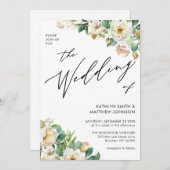 QR-Code in einer eleganten Peony Floral Wedding Einladung (Vorne/Hinten)