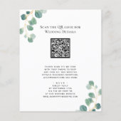 QR-Code in einer Eukalyptus-Grün-Hochzeit Flyer (Hinten)
