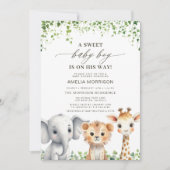 QR-Code in einer Tropical Safari Baby Dusche Einladung (Vorderseite)