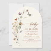 QR-Code in einer Wildblume Baby in Blütendusche Einladung (Vorderseite)