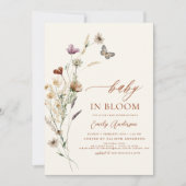 QR-Code in einer Wildblume Baby in Blütendusche Einladung (Vorderseite)