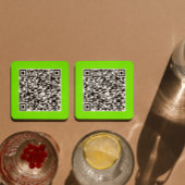 QR-Code in fluoreszierendem Grün Rechteckiger Pappuntersetzer