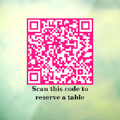 QR-Code in Hot Rosa | Tabellenreservierung | Fensteraufkleber (Blatt 3)
