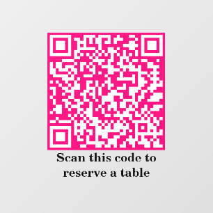 QR-Code in Hot Rosa Tabellenreservierung Fensteraufkleber