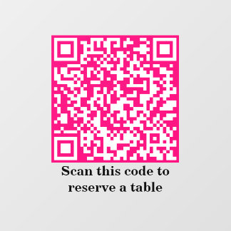 QR-Code in Hot Rosa | Tabellenreservierung | Fensteraufkleber