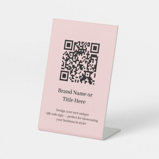 QR-Code in Rosa | Eigenes Design erstellen Sockelschild (Vorderseite)