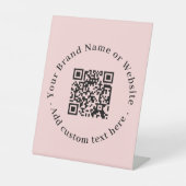 QR-Code in Rosa | Modernes, maßgeschneidertes Gesc Sockelschild (Vorderseite)