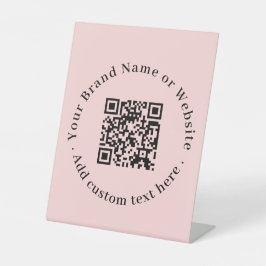 QR-Code in Rosa | Modernes, maßgeschneidertes Gesc Sockelschild