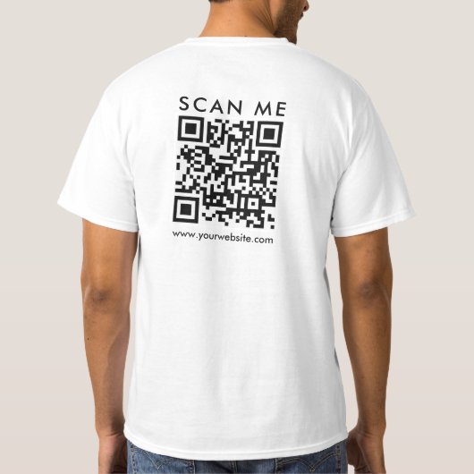 QR-Code in Unternehmen - Mäuse, Print White T-Shirt (Rückseite)