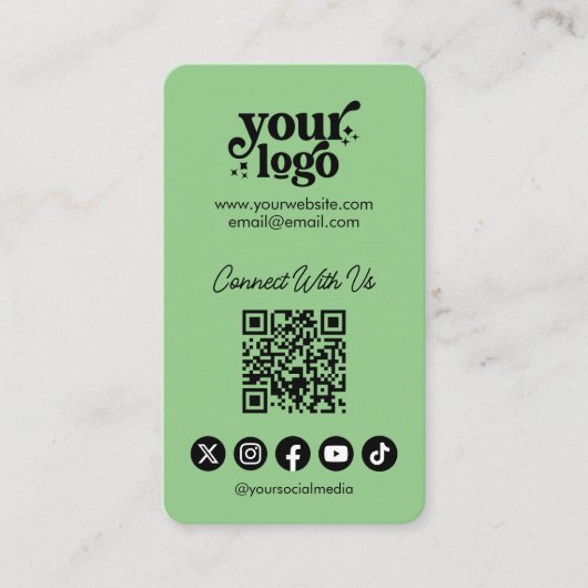 QR-Code in Verbindung mit US Social Media Cool ver Visitenkarte (Vorderseite)