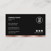 QR-Code in Verbindung mit US Social Media-Rose Gol Visitenkarte (Vorderseite)